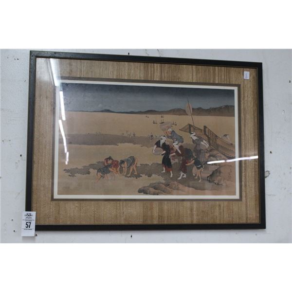Framed Oriental Sea Scape  - 20"  X  24"