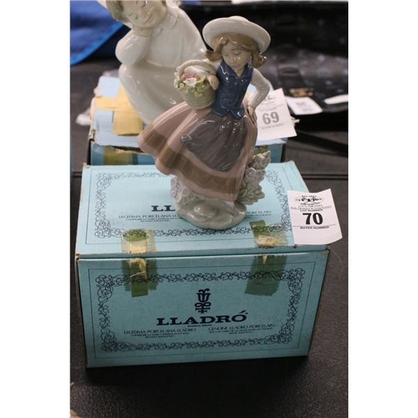 Lladro Girl w/Flowers w/Box