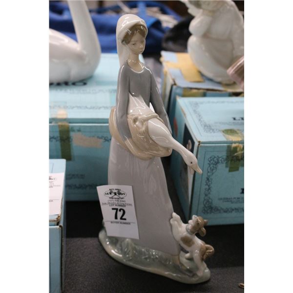 Lladro Girl w/Goose/Lamb