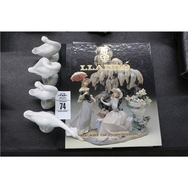 Lladro Geese 4 w/Lladro Book