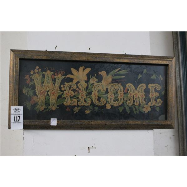 Framed Floral Welcome Sign