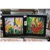 Image 1 : Framed Floral Artwork - Pair