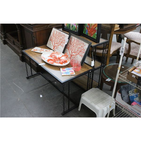 Chain Trim Oak Style Top Coffee Table, Bookshelf Set