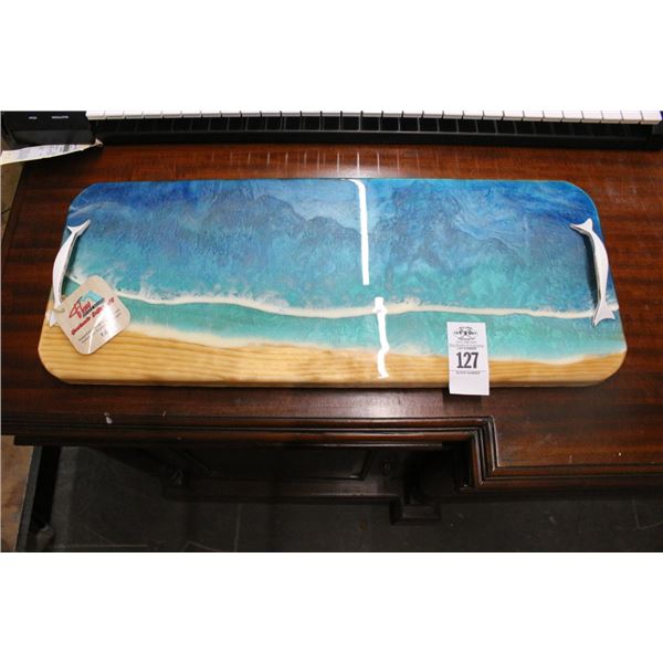Ocean Themed Resin Top Portable Service Tray