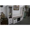Image 1 : Whitewashed Distressed 4 Pc. Entertainment Center w/Fireplace Insert