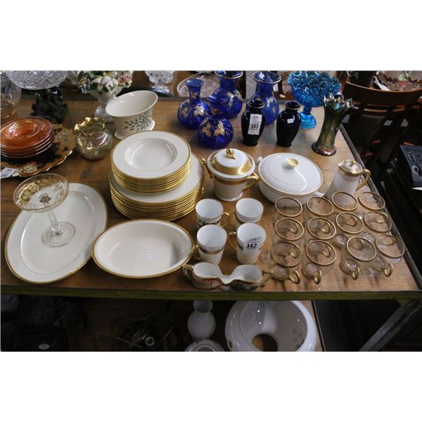 Lenox Gold Trim China Set w/Glassware