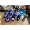 Image 1 : Asst. Blue Glass Vases, Carnival Glass, Other - 8