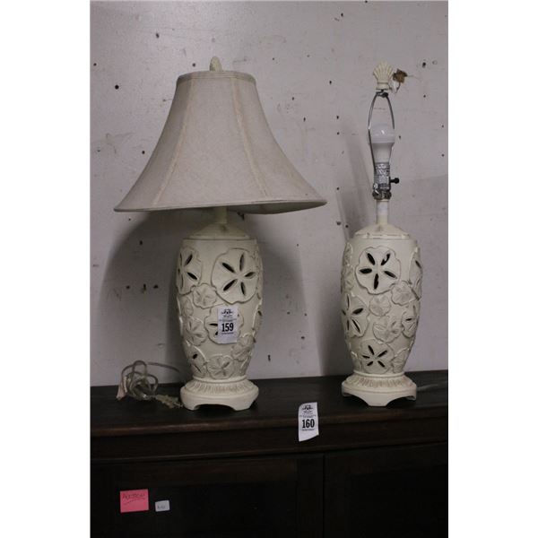 Sea Shell Lamps - Pair - Missing One Shade