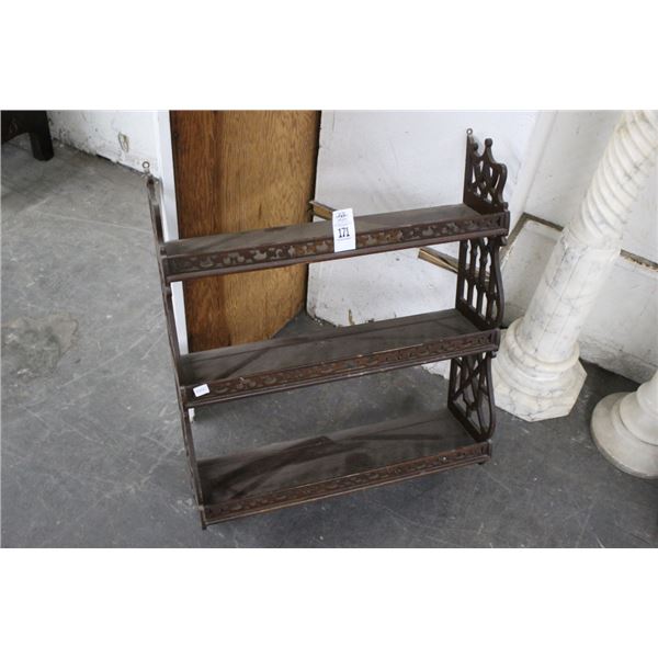 Mahogany 3 Tier Wall Shelf