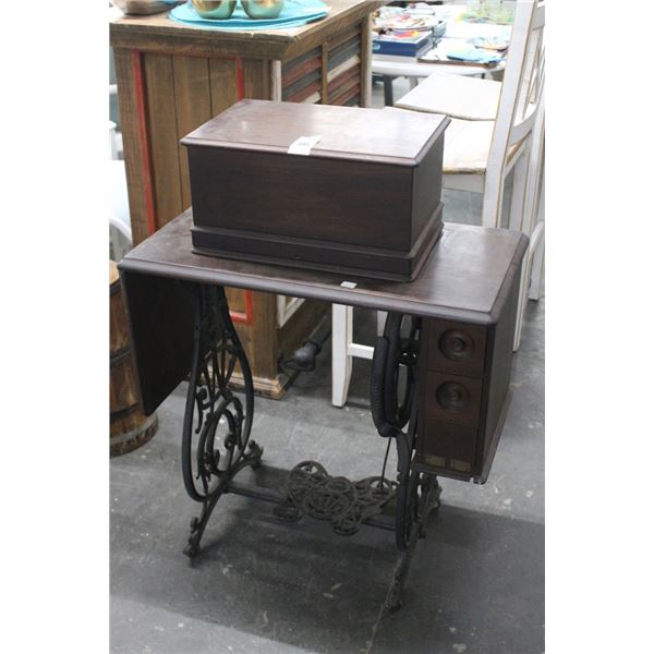 Wilcox Vintage Sewing Machine w/Cast Base Worktable