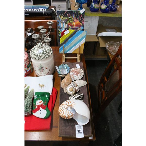 Sea Shells w/Elongated Tray, Wall Art