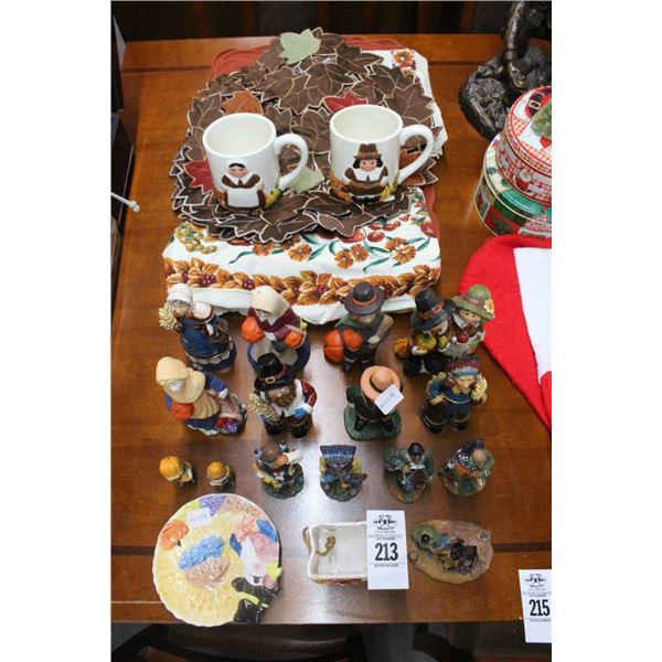 Asst. Thanksgiving Figurines, Placemats, Décor