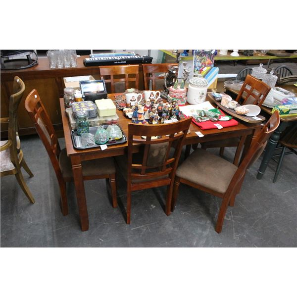 Mahogany Rectangular Dining w/6 Padded Chairs