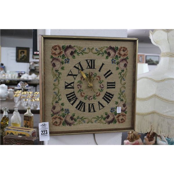 Floral Needlepoint Clock