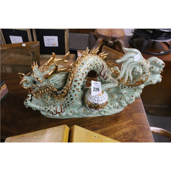 Ornate Large Oriental Dragon Statuary