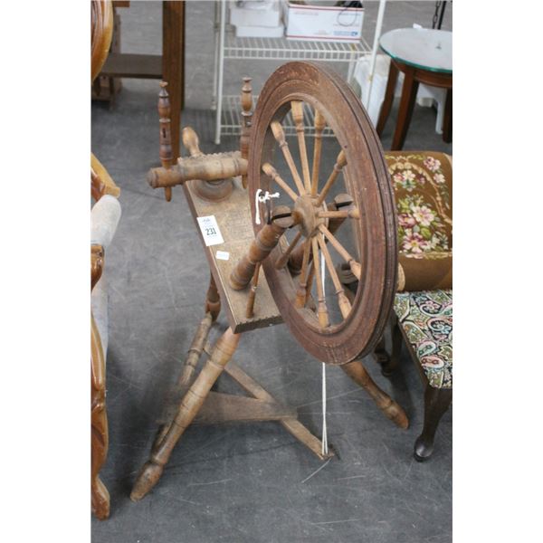 1884 Mart Mahogany Sewing Wheel