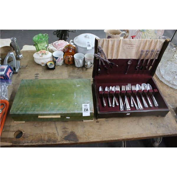Silverplate Utensils w/Bin