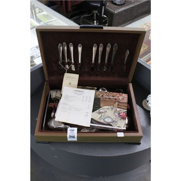 Community Silverplate Flatware Plate w/Bin