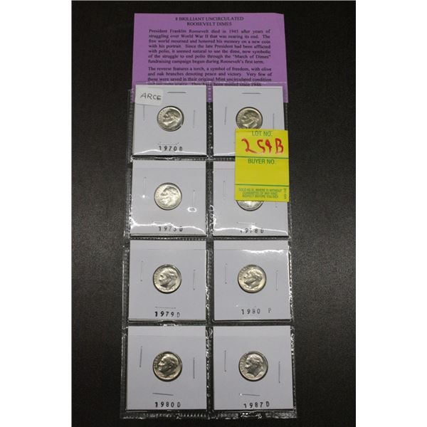 Uncirculated Roosevelt Dimes - 8