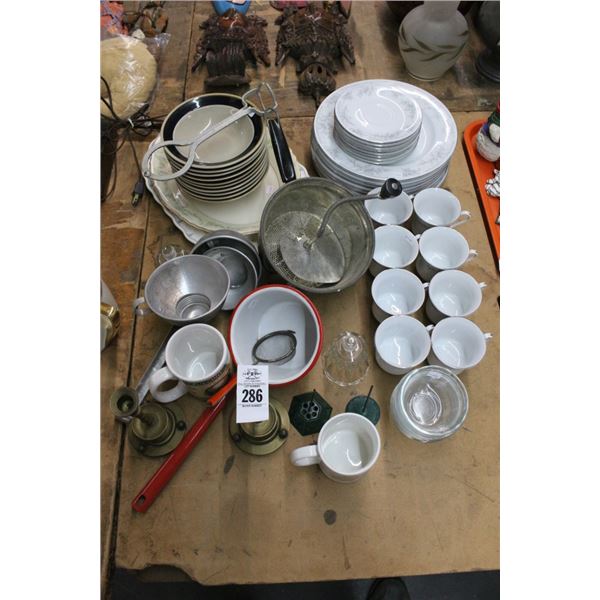 Silver Trim Floral China, Dishes, Mugs, Kitchenware, Candlesticks
