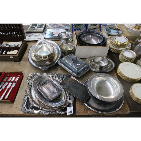 Asst. Silverplate Serving Trays, Bowls
