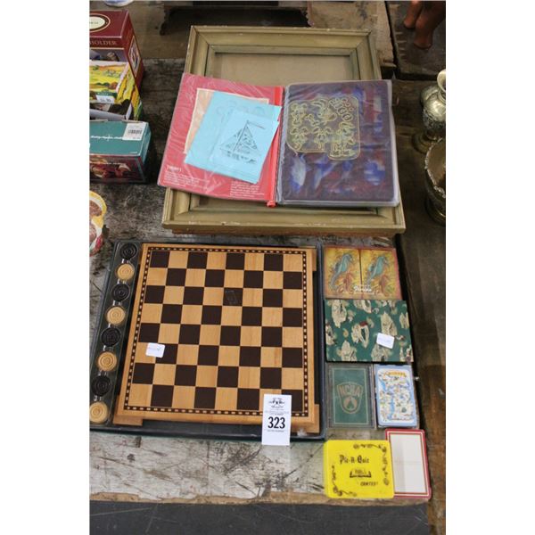 Checkers Set, Playing Cards, Photo Frames
