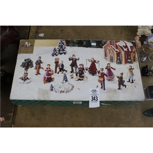 Village Square Christmas Figurine Set