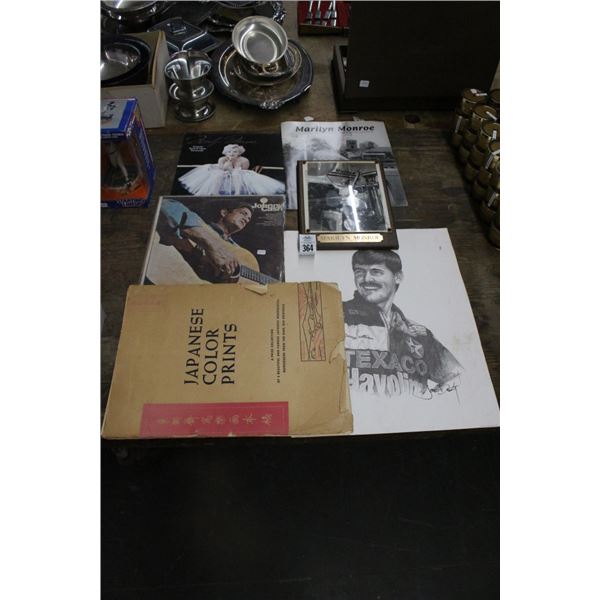 Johnny Cash Vintage Album, Marilyn Calendar, Asst. Unframed Artwork