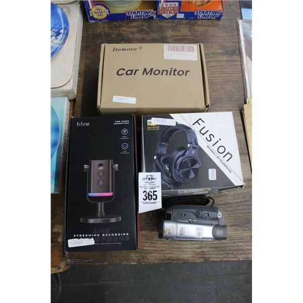 Streaming Phone, Wireless Headphones, Camcorder, Car Monitor