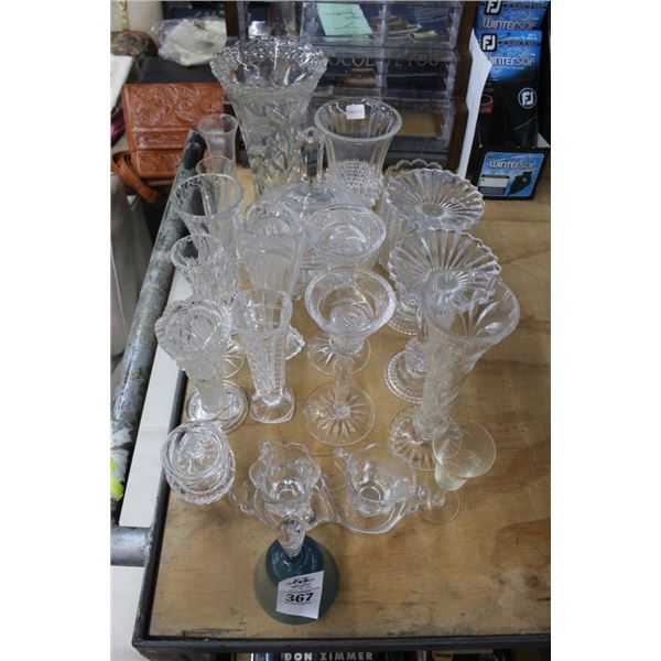 Pressed/Crystal Bell, Vases, Candlestands, Table Décor
