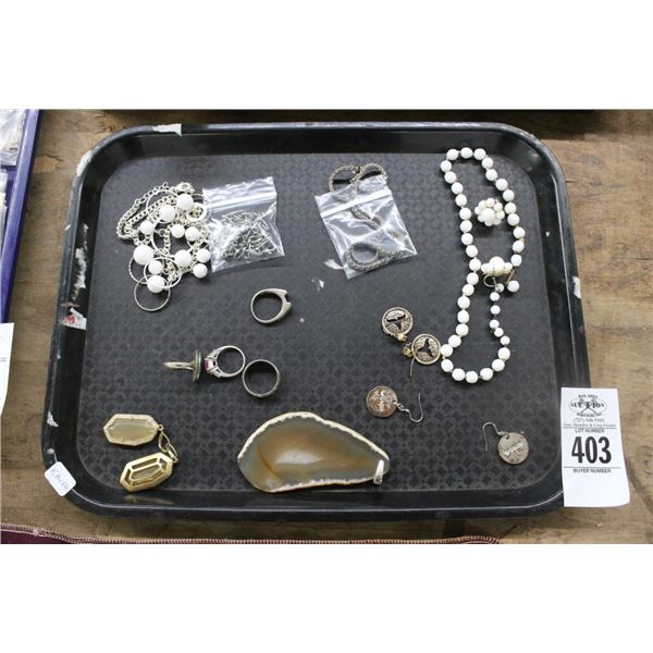 Agate Charm, Estate Jewelry Necklaces, Earrings