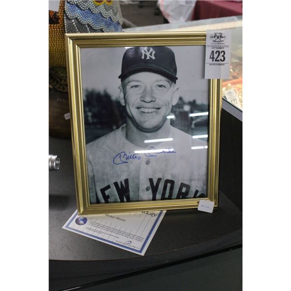 Mickey Mantle Autographed Photo w/COA