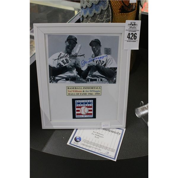 Joe Dimaggio/Ted Williams Autographed Photo w/COA