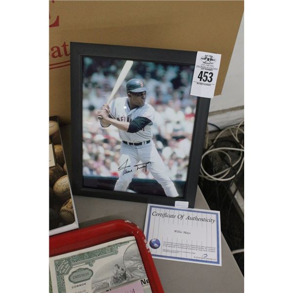 Willie Mays Autographed Photo w/COA