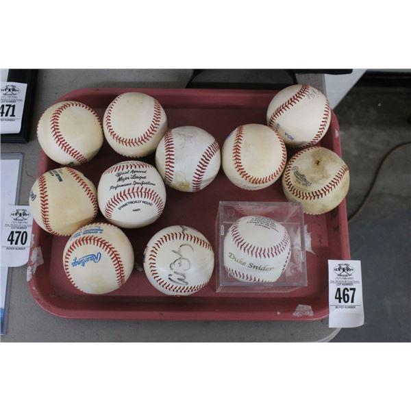 11-Asst. Autographed Baseballs - 11 X $