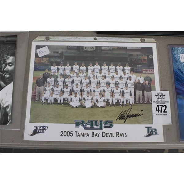 TB Rays Autographed 2005 Team Photo Signed Don Zimmer