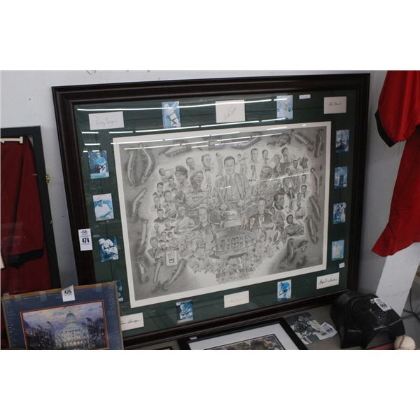 Master Golf Tournament Large Framed Memorabilia w/Autographed Trading Cards -