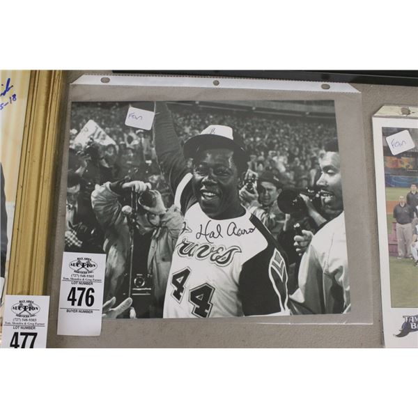 Hank Aaron Braves Vintage Autographed Photo