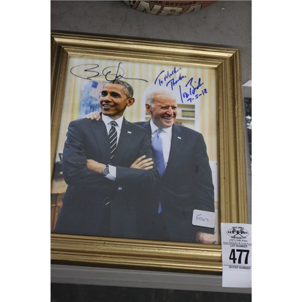 Obama/Biden Autographed Framed Photo