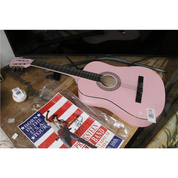 Pink Acoustic Guitar