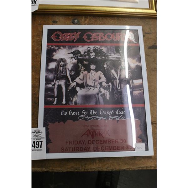 Ozzy Osbourne Autographed Framed Promotion