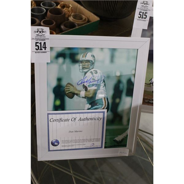 Dan Marino Autographed Photo w/COA