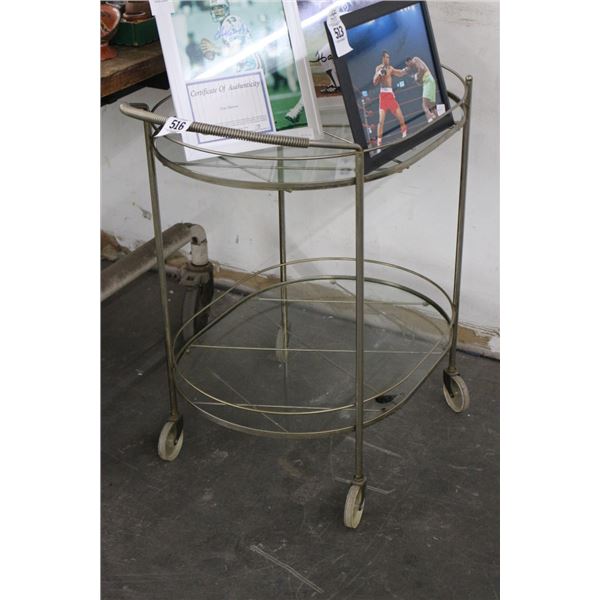 Metal w/Glass Shelves Tea Cart