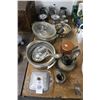 Image 1 : Silverplate Candlesticks, Vanity Mirror, Spoons, Mugs, Décor