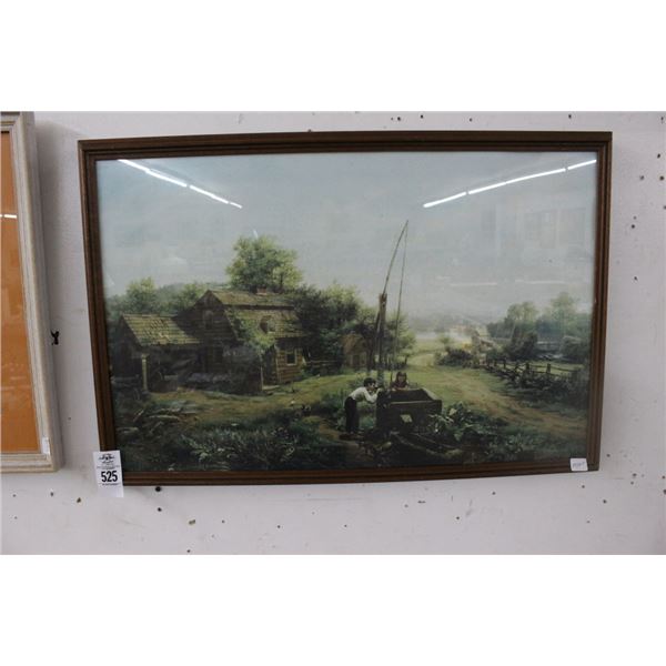 Reversed Painted Farm Scene - 18"  X  24"