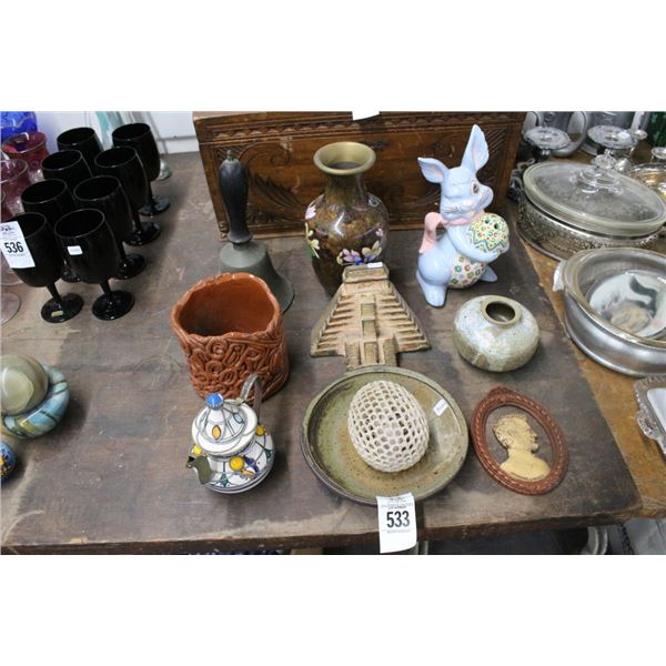 Asst. Pottery, Bell, Floral Vase, Easter Bunny, Décor