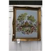 Image 1 : Framed Floral Needlepoint - 20"  X  24"