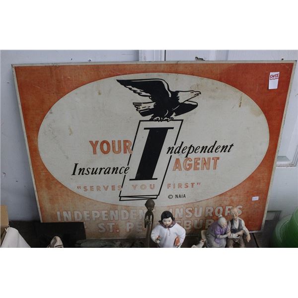 Vintage Independence Insurance Advertising Tin