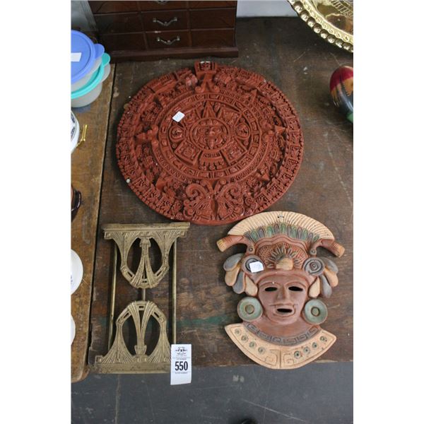 Indian Mask w/Cast Shell, Charger