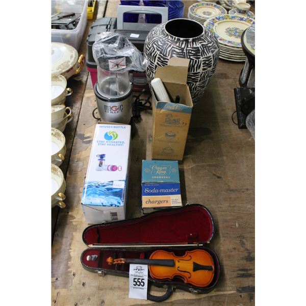 Toolbox, Vase, Bullet Mixer, Mini Violin, Infuser Bottle, Soda Chargers